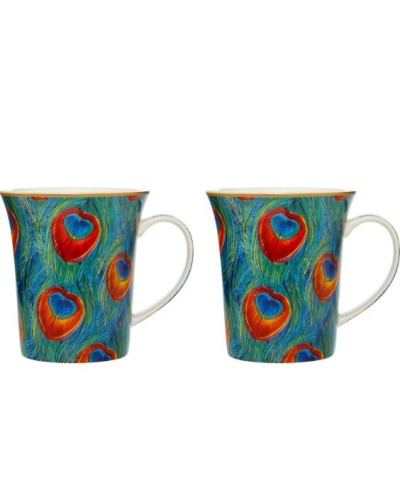 Leonardo Collection Peacock design Mugs 2pc set image