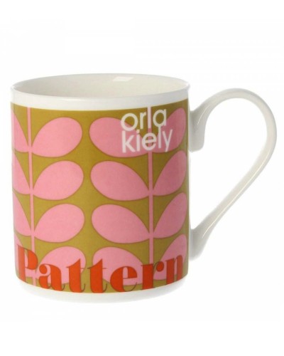 Orla Kiely Life In Pattern Pink & Brown Fine Bone China Stem Mug image