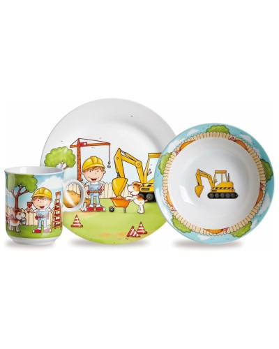 Ritzenhoff & Breker Construction Worker 3pc Children's Porcelain Meal Set image