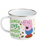 Robert Frederick Peppa Pig George Loves Muddy Puddles Design Enamel Mug