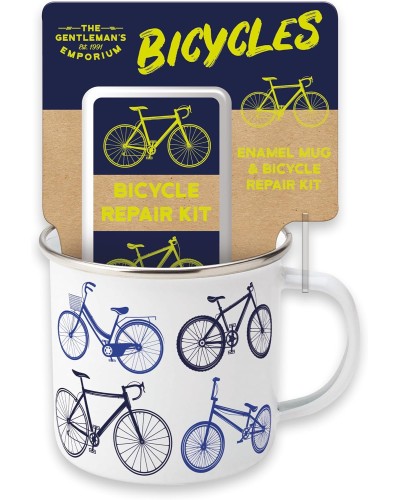 Robert Frederick Gentlemen's Emporium Enamel Bicycles Mug & Repair Kit Gift Set Homewares, Brand New , Christmas Gifts, mugs image
