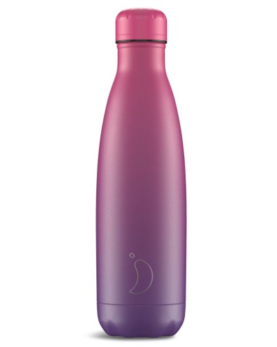 Chilly's Purple and Fuchia Gradient Stainless Steel Bottle 500ml image