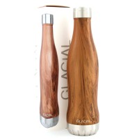 Glacial Teak Wood Stainless Steel Thermal Bottle 600ml