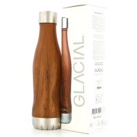 Glacial Teak Wood Stainless Steel Thermal Bottle 400ml