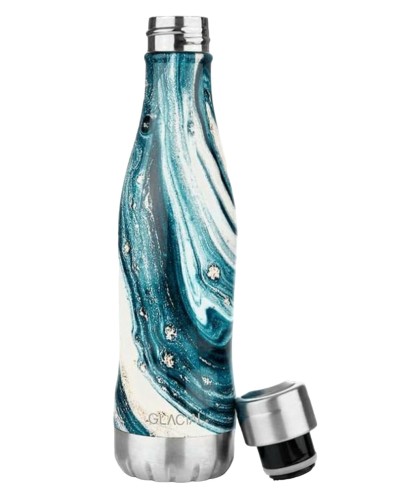Glacial Indigo Marble Stainless Steel Thermal Bottle image