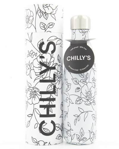 Showing image for Chilly`s Flowers Line Art Edition Stainless Steel Thermal Bottle 500ml Chilly`s Flowers Line Art Edition Stainless Steel Thermal Bottle 500ml Tableware, Homewares, Brand New , Christmas Gifts, Chilly`s Bottles image