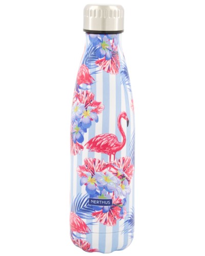 Nerthus Flamingo Double Wall Stainless Steel Thermos Bottle 500ml image
