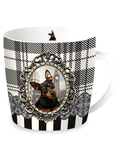 Easy Life Barocco Dogs Porcelain Mug in Tin. VERS B Tableware, Homewares, Brand New , Christmas Gifts, mugs image