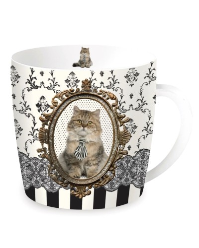 Easy Life Barocco Cats VERS.A Porcelain Mug in Tin Tableware, Homewares, Brand New , Christmas Gifts, mugs image
