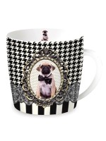 Easy Life Barocco Dogs Porcelain Mug in Tin. VERS A