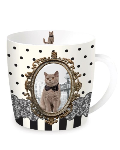 Easy Life Barocco Cat VERS.B Porcelain Mug in Tin image