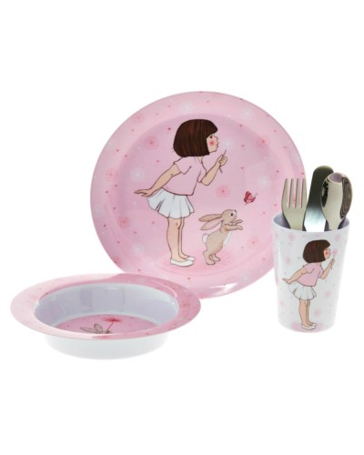 Belle and Boo Dandelion 6pc Melamine Eating Set image