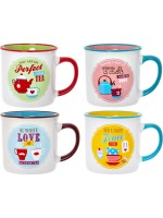 Easy Life Retro Tea Motto Tin Mugs  (set of 4)