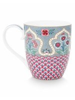Pip Studio Flower Festival XL Mug Scallop Deco Light Blue 450ml Pip Studio Flower Festival XL Mug Scallop Deco Light Blue 450ml