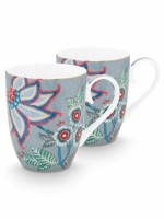 Pip Studio Flower Festival Mugs Light Blue 350ml Set/2 Pip Studio Flower Festival Mugs Light Blue 350ml Set/2