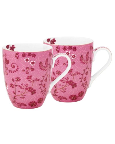Pip Studio Jolie Flowers Mugs Pink 350ml Set/2 image