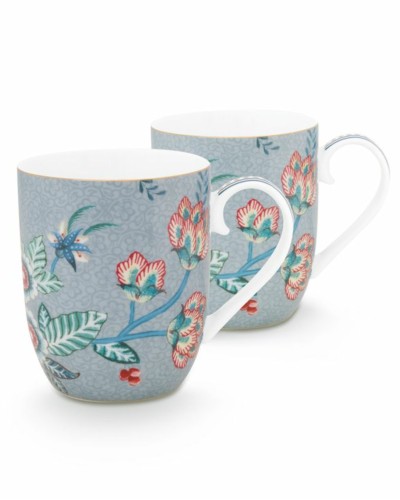 Pip Studio Flower Festival Mugs Light Blue 145ml Set/2 Tableware, Homewares, Brand New , Christmas Gifts, Wedding Gifts, mugs, Pip Studio image