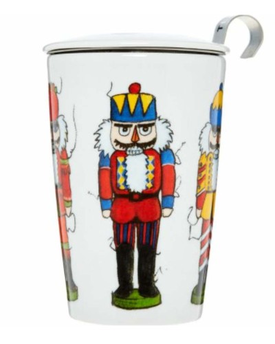 Teaeve Nutcracker Design Double Walled Reusable Travel Mug with infuser basket image