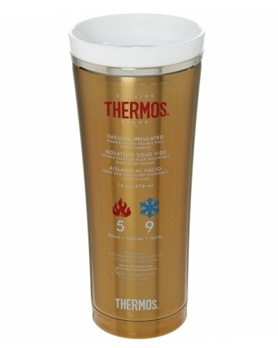 Thermos Gold Stainless Steel Vacuum Insulated Travel Tumbler 470 mj Tableware, Homewares, Brand New image