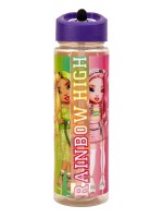 Hox Rainbow High Multi colour Flip Up Straw Drinks Bottle 600ml