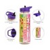 Hox Rainbow High Multi colour Flip Up Straw Drinks Bottle 600ml image