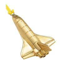 Waterford Golden Rocket Ship Christmas Ornament