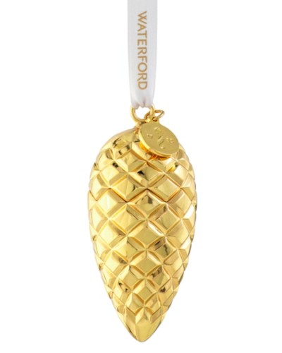 Waterford Golden Fir Cone Christmas Ornament Christmas Decorations, Waterford Crystal, Christmas Ornaments, Brand New , Christmas All, Christmas Decorations image