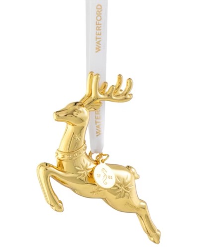 Waterford Golden Reindeer Tree Ornament. Christmas Decorations, Waterford Crystal, Christmas Ornaments, Brand New , Christmas All, Christmas Decorations image