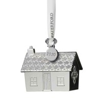 Waterford Gingerbread House Silver Plated Tree Ornament.
