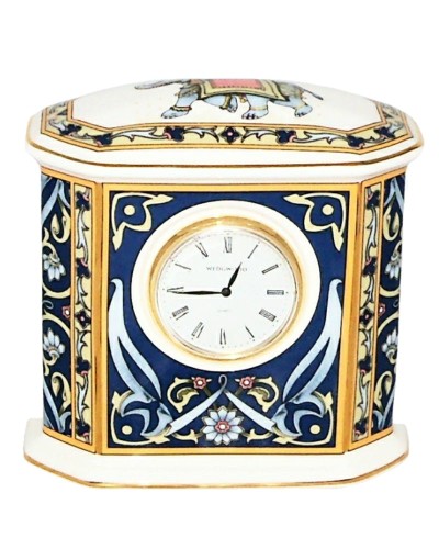 Wedgwood Blue Elephant Desk / Mantle Clock Wedgwood , Ornaments, Vases, Clocks, Dishes, Pots, Pre Owned image