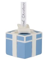Wedgwood Blue & White Jasperware Present, Christmas Tree Decoration Wedgwood Blue & White Jasperware Present, Christmas Tree Decoration