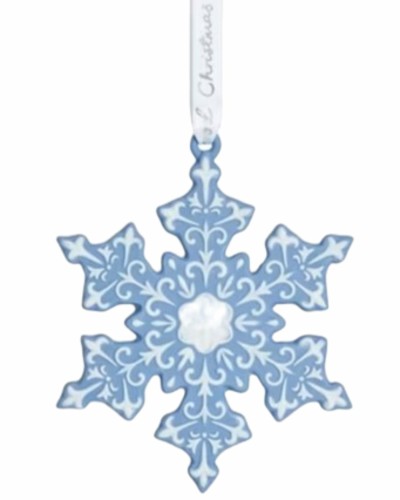 Wedgwood Blue Snowflake Jasper Tree Decoration Christmas 2023 image