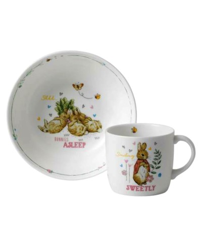 Wedgwood Peter Rabbit Flopsy, Mopsy & Cottontail Pink Mug and Bowl 2 Piece Set Tableware, Wedgwood, Wedgwood, Homewares, Wedgwood , Brand New , Christmas Gifts, Christening Gifts image
