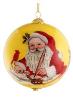 Belleek Living Santa's List Glass Bauble