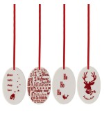 Hutschenreuther Merry Christmas Nordic Red Oval drops (set of 4)