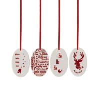 Hutschenreuther Merry Christmas Nordic Red Oval drops (set of 4)