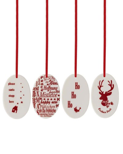 Hutschenreuther Merry Christmas Nordic Red Oval drops (set of 4) image