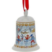 Hutschenreuther Porcelain Bell Christmas Tree Ornament Winter Pleasures 2018 
