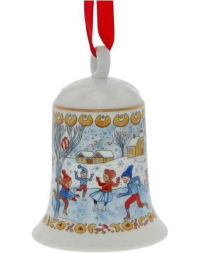 Hutschenreuther Porcelain Bell Christmas Tree Ornament Winter Pleasures 2018 image