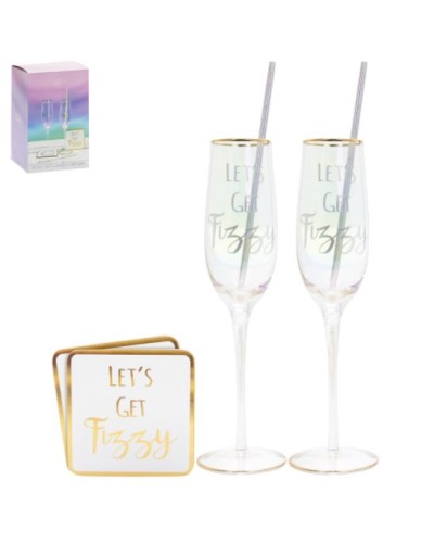The Leonardo Collection Lets Get Fizzy Flutes Set of 2 Brand New , Christmas Gifts, Wedding Gifts, Leonardo Collection, Glassware image