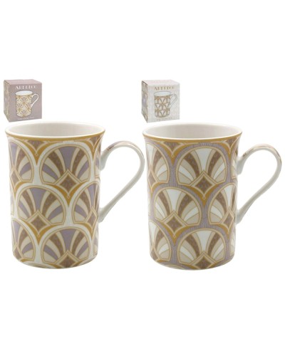 The Leonardo Collection Art Deco Mug 2 asst Tableware, Homewares, Brand New , Christmas Gifts, mugs, Leonardo Collection image