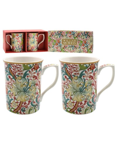 The Leonardo Collection William Morris Golden Lily Design 2pc Mug set Tableware, Homewares, Brand New , Christmas Gifts, mugs, Leonardo Collection image