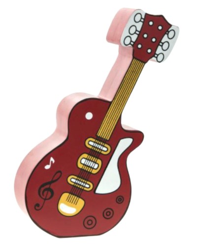 The Leonardo Collection Guitar Money Box. Rustic mdf Wood design image