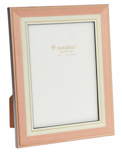 Natalini Pink and White Wood Velvet Backed Photo Frame Portrait 13 x 18 cm Homewares, Brand New , Christmas Gifts, Wedding Gifts, Photo Frames image