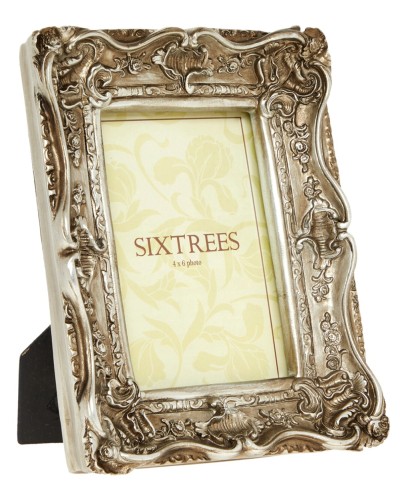 Sixtrees Swept Silver Antique Affect Photo Frame 10 x 15 cm image