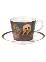 Portmeirion Sara Miller Chelsea Teacup & Saucer, Dark Grey