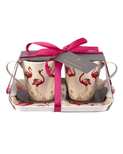 Portmeirion Sara Miller London The Flamingo 3pc Mug and Tray Set image