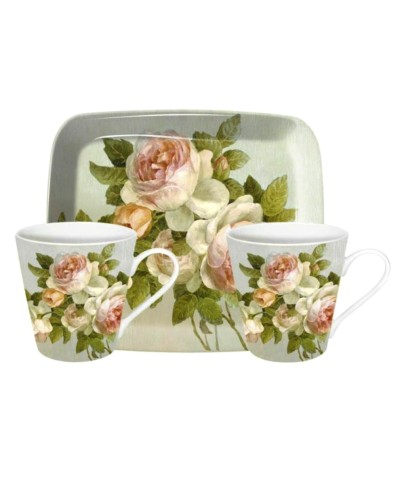 Showing image for Portmeirion Antique Roses 3pc Mug and Tray Set Portmeirion Antique Roses 3pc Mug and Tray Set image
