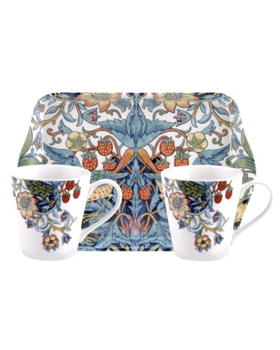 Portmeirion Strawberry Thief 3pc Mug and Tray Set Tableware, Portmeirion, Portmeirion , Homewares, Brand New , Christmas All, Christmas Gifts, mugs image