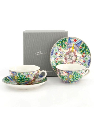 Baci Milano Cosy Xmas Silver Tone Gilded Four Piece Cup image